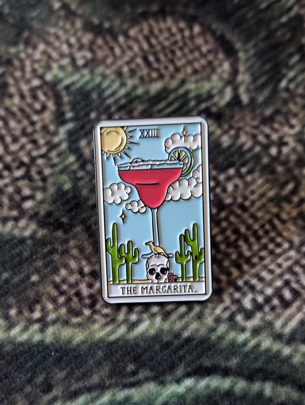 The Margarita Enamel Pin - Colorful Cocktail Tarot Design